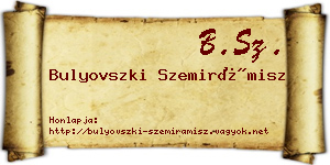 Bulyovszki Szemirámisz névjegykártya